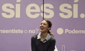 05/02/2023.- La ministra de Igualdad, Irene Montero, participa en el acto "¿Consentiste o no? Solo sí es sí", organizado por Podemos en medio del debate sobre la reforma de la ley que mantienen con el PSOE. EFE/ Sergio Perez