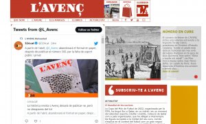 11/02/2023 - Portada de la versió web de la revista 'L'Avenç'.