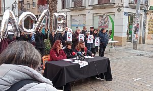 Un moment de la roda de premsa dels afectats per la infiltració policial al País Valencià.