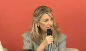 Yolanda Díaz alerta en un acto de Sumar del "desmantelamiento deliberado" de la sanidad pública como proyecto del PP