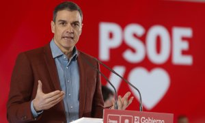 El presidente del Gobierno, Pedro Sánchez, en un acto de su partido en Zaragoza a 18 de febrero de 2023