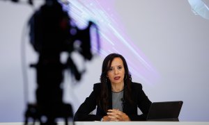 La presidenta de Redeia (antes Red Eléctrica, REE), Beatriz Corredor, durante la presentación de los resultados del ejercicio 2022. E.P./Alejandro Martínez Vélez