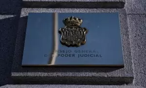 Entrada del Consejo General del Poder Judicial, en Madrid