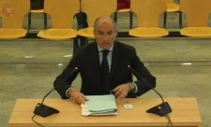 Francisco Camps, expresidente de la Generalitat Valenciana, declarando en la Audiencia Nacional este miércoles
