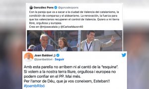 La respuesta de Baldoví a González Pons sobre los candidatos del PP en el País Valencià: "Por el amor de Dios, que ya os conocemos, Esteban"