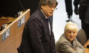 Carles Puigdemont en un hemiciclo de Parlamento Europeo a 9 de febrero de 2023