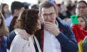Alberto Núñez Feijóo e Isabel Díaz Ayuso, en el acto del PP 'Europa es hispana'.