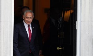 El primer ministro israelí, Benjamín Netanyahu, durante una visita en Reino Unido, a 24 de marzo de 2023.