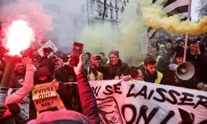 Décima jornada de protestas contra la reforma de las pensiones en Francia, en París, a 28 de marzo de 2023.