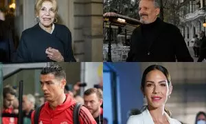 Carmen Cervera, Miguel Bosé, Cristiano Ronaldo y Tamara Gorro, en varias imágenes de archivo.