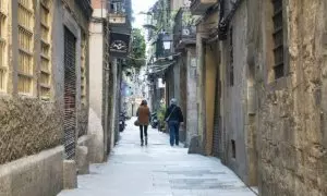 Una calle en el distrito de Ciutat Vella de Barcelona.