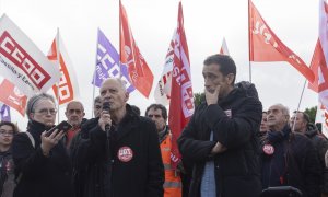 El secretario General de UGT enCastilla y León, Faustino Temprano, y el secretario general de CCOO Castilla y León, Vicente Andrés, en Valladolid.