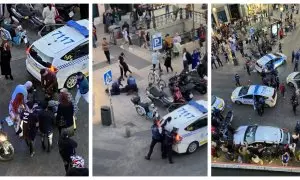 16/04/2023. Captura de los vídeos compartidos en redes sobre la actuación policial en Lavapiés, a 15 de abril de 2023.