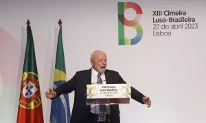 El presidente de Brasil, Luiz Inacio Lula da Silva, durante la cumbre luso-brasileña de este fin de semana en Portugal.