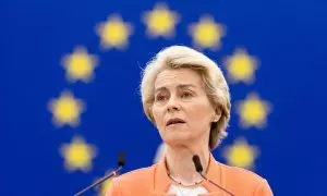 La presidenta de la Comisión Europea, Ursula von der Leyen, durante una sesión del Parlamento Europeo.