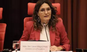 5-4-2023 La consellera de la Presidència, Laura Vilagrà, en una compareixença a la Comissió d'Afers Institucionals al Parlament