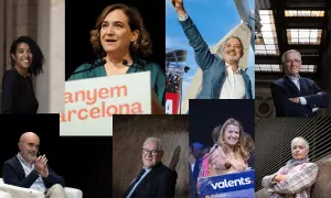 08/05/2023 - Los ocho candidatos que se presentan a las elecciones municipales de Barcelona el próximo 28 M.