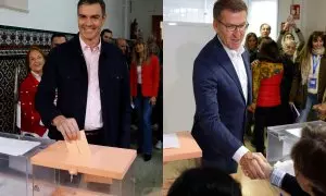 Pedro Sánchez y Alberto Núñez Feijóo votan este 28M.