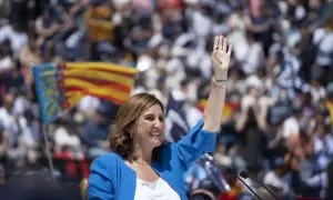 La candidata a la Alcaldía de Valencia, Maria José Catalá, participa en un mitin en la Plaza de Toros, a 21 de mayo de 2023, en València.