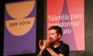 Pablo Iglesias durante un acto de campaña en Palma de Mallorca, a 20 de mayo de 2023.