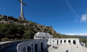 Vista de la basílica del Valle de los Caído (ahora Valle de Cuelgamuros) el 24 de octubre de 2019, en la exhumación de los restos del dictador Francisco Francos. REUTERS/Emilio Naranjo/Pool