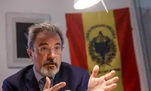 El candidato a la Generalitat de Vox, Carlos Flores Juberías, durante una entrevista para Europa Press, a 19 de abril de 2023, en Valencia, Comunidad de Valencia, (España).