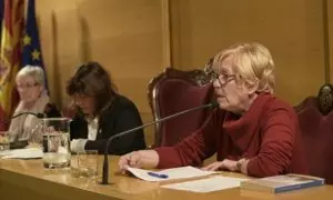 2018 - La historiadora Rosa Toran en un acte a l'Ajuntament de Mataró.