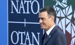 El presidente del Gobierno, Pedro Sánchez, a su llegada a la Cumbre de la OTAN que se celebra en Lituania.