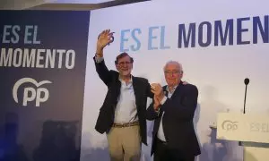 El expresidente del Gobierno Mariano Rajoy, durante su visita este jueves a Melilla.