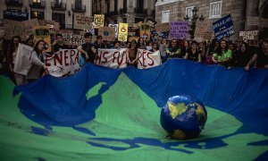 Imagen de archivo de una manifestación de la huelga climática de estudiantes de 2019 en Barcelona.