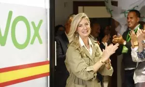 La candidata de VOX a la Alcaldía de Valladolid, Irene Carvajal, a 28 de mayo de 2023, en Valladolid.