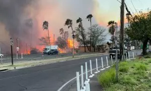 Imagen del humo y las llamas en Lahaina, condado de Maui, en Hawái (EEUU), a 8 de agosto de 2023.