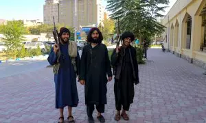 Una patrulla de seguridad talibán en las calles de Kabul. EFE/EPA/SAMIULLAH POPAL