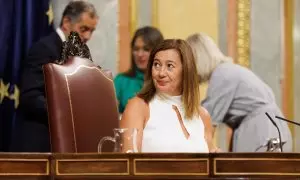 La presidenta del Congreso, Francina Armengol, durante la Sesión Constitutiva de la XV Legislatura en el Congreso de los Diputados, a 17 de agosto de 2023, en Madrid (España).