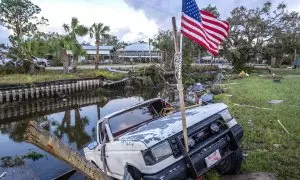 Secuelas del huracán Idalia en Horseshoe Beach, Florida