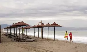 La playa de Los Álamos de Torremolinos, a 3 de septiembre de 2023 en Torremolinos, Málaga.