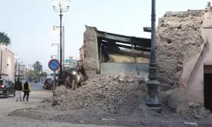 Vista de los daños ocasionados en Marrakech por el terremoto de magnitud 7 que azotó varias ciudades de Marruecos.