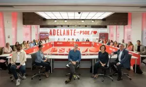 Imagen de la Ejecutiva federal del PSOE en la reunión mantenida este lunes en Ferraz.