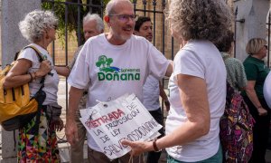 concentración en las puertas del Parlamento Andaluz, a 13 de junio de 2023, en Sevilla, (Andalucía, España)