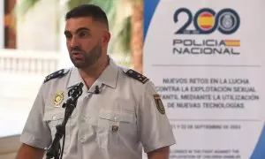 El Jefe del Grupo de Protección al Menor de la Unidad Central de Ciberdelincuencia, Javier Izquierdo, en la rueda de prensa sobre el caso de Almendralejo, en Málaga, a 20 de septiembre de 2023.