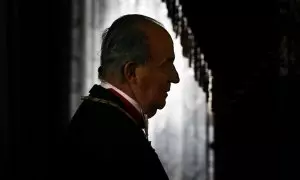 El rey emérito en el Palacio Real de Madrid en una imagen de archivo del 9 de junio de 2014.