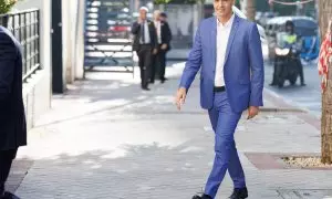 El secretario general del PSOE y presidente del Gobierno en funciones, Pedro Sánchez, a su llegada a la clausura de las Jornadas del Grupo S&D