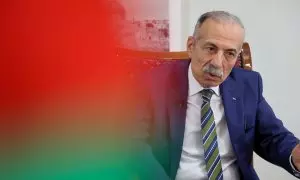 El embajador palestino en España, Husni Abdel Wahed, durante una entrevista con 'Público'.