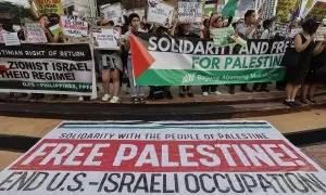 Protesta en favor de la causa palestina