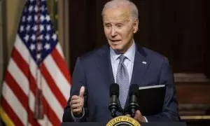 El presidente de EEUU, Joe Biden, durante un discurso en apoyo de Israel tras el ataque de Hamás.