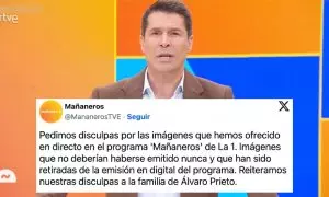 Las imágenes que TVE reconoce que "nunca deberían haberse emitido" del cuerpo de Álvaro Prieto provocan la indignación