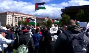 Cientos de personas se manifiestan en Washington para pedir un alto el fuego en Gaza