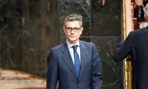 Félix Bolaños a su llegada a la primera sesión del debate de investidura, a 15 de noviembre de 2023, en Madrid.- EP