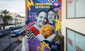 El mural dedicat a Aitana Bonmatí després de guanyar la pilota d'Or  - FC Barcelona