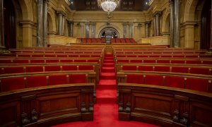 Hemiciclo vacío del Parlament catalán. EUROPA PRESS/David Zorraquino